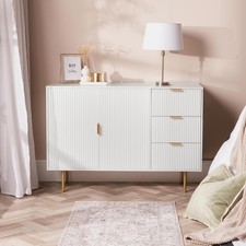 OHS Ribbed Bedside Table Cabinet 3/4/5/6 Draw Nightstand Side Board