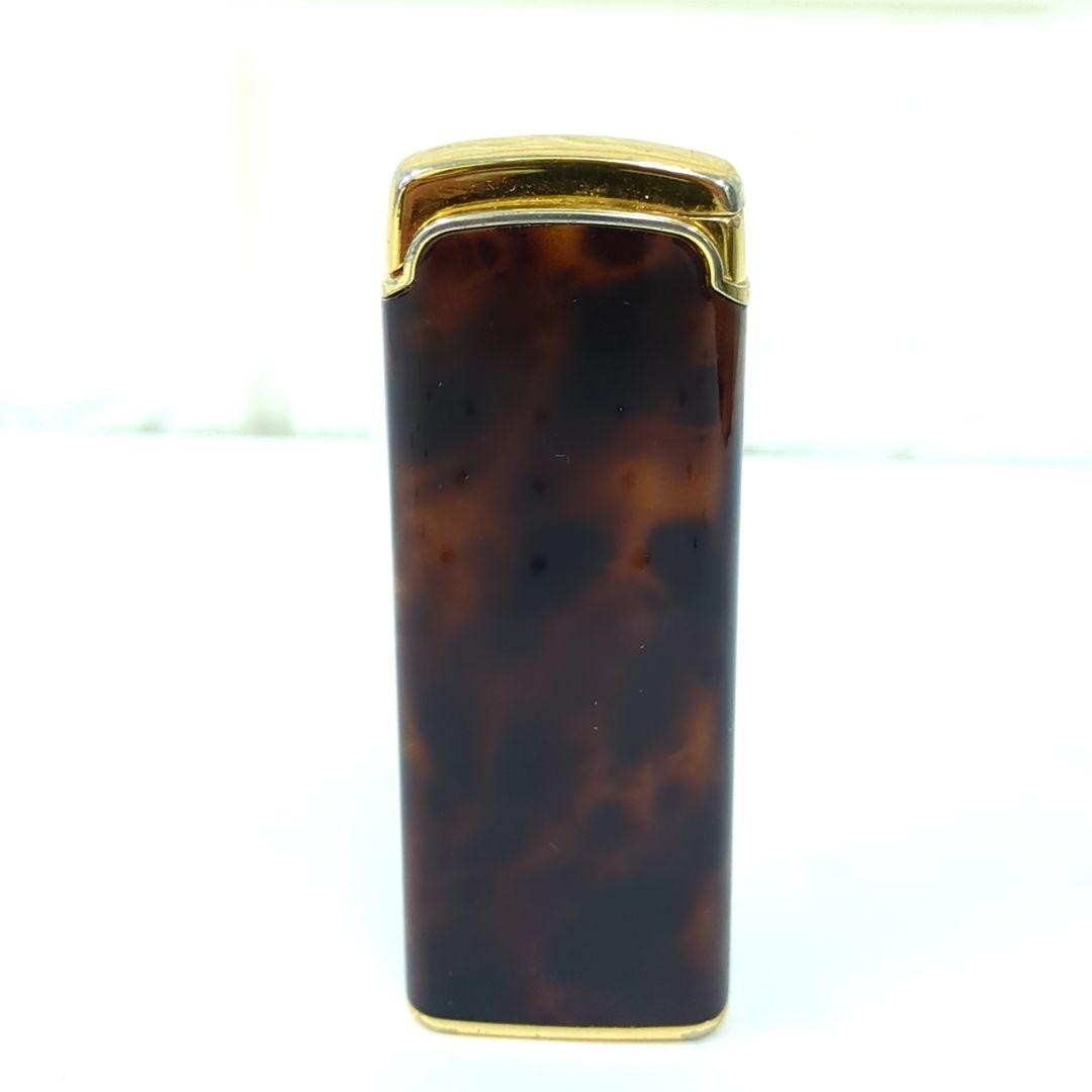 Yves Saint Laurent Gas Lighter Brown Marble Gold Used Authentic thumbnail 4