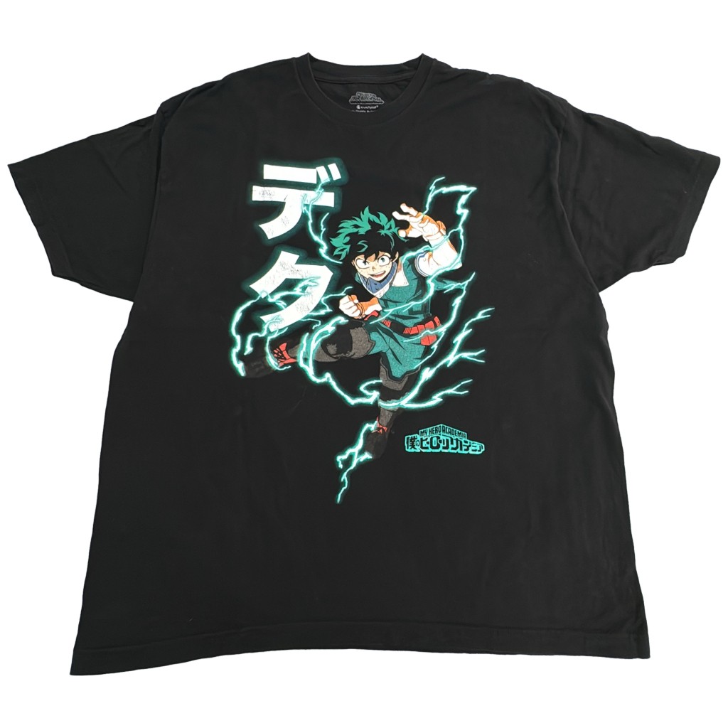 My Hero Academia Deku Graphic Anime T-Shirt 2XL Black Tee