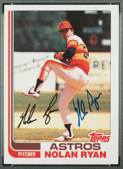 1982 Topps Nolan Ryan HOF Signed Baseball Card #90 Certified PSA 8 DNA Auto 10 view 2
