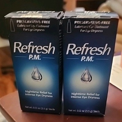 2 Box REFRESH P.M. Preservative-Free Eye Ointment for Extreme Dry Eyes Exp 4/28