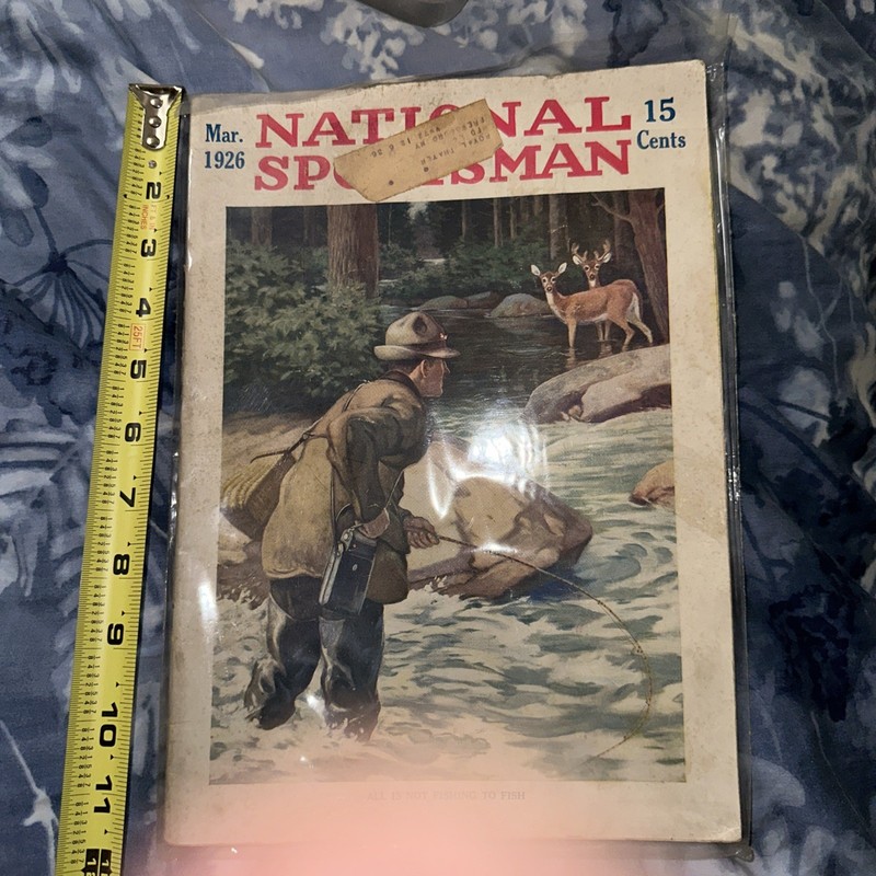 National Sportsman Magazine March 1926. 100 Years!!!  All Is Not Fishing To Fish