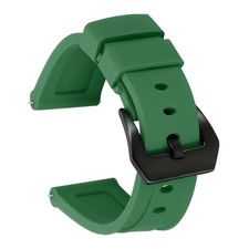 Silicone Watch Bands 22mm Soft Watch Band with Black Buckle, Drak Green