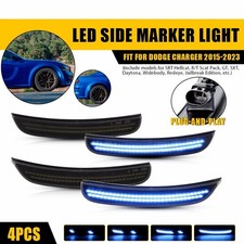 4X Dynamic Scan Blue LED Front Rear Side Marker Light For 2015-22 Dodge Charger