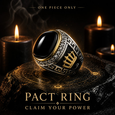Black Stone Pact Ring   Protection Talisman, Personal Power Vow Ring