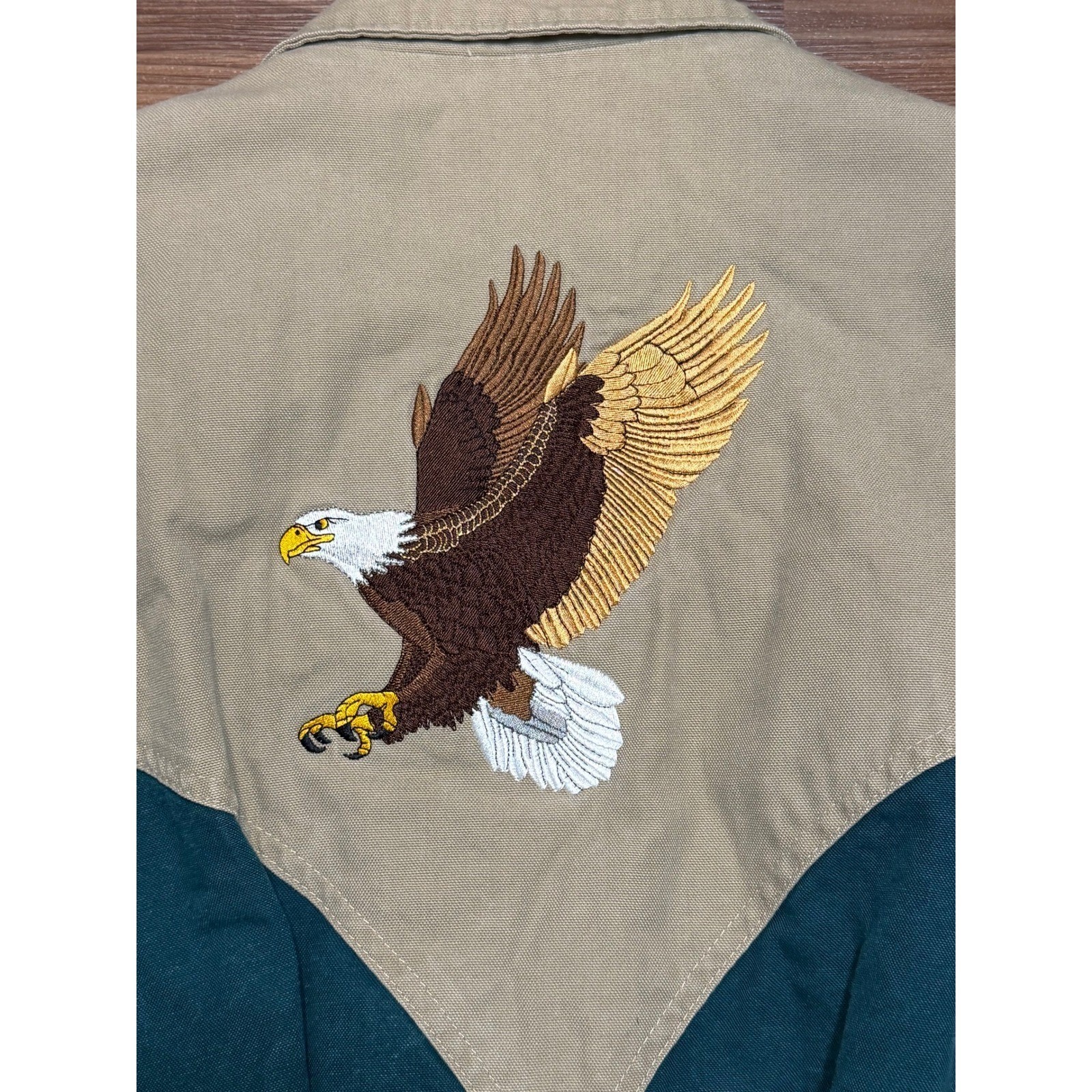 VTG Westark USA Men Canvas Bomber Western Jacket Eagle Embroidered Sz M - second product detail image