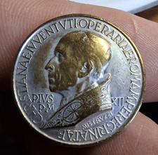 Médaille Papal States Vatican Pius XII Saint Peter's Basilica 1957 Silvered