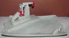 Vintage Ceramic Ashtray Oil Rig Well Signed JM 1983 Gray & Red Pump Gas Fuel