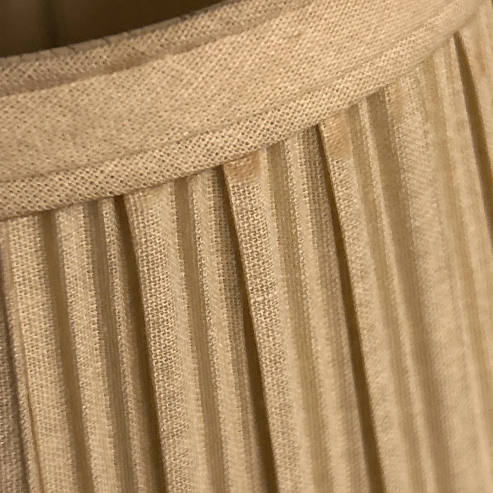 Vtg TRIO SET OF 3 Pleated Fabric Over Plastic Lamp Shades Bell Shape 5x7.5x9 - Image 4 of 4