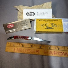 Case XX 00792 Pocket Worn Small Texas Toothpick Old Red Bone, NIB and papers
