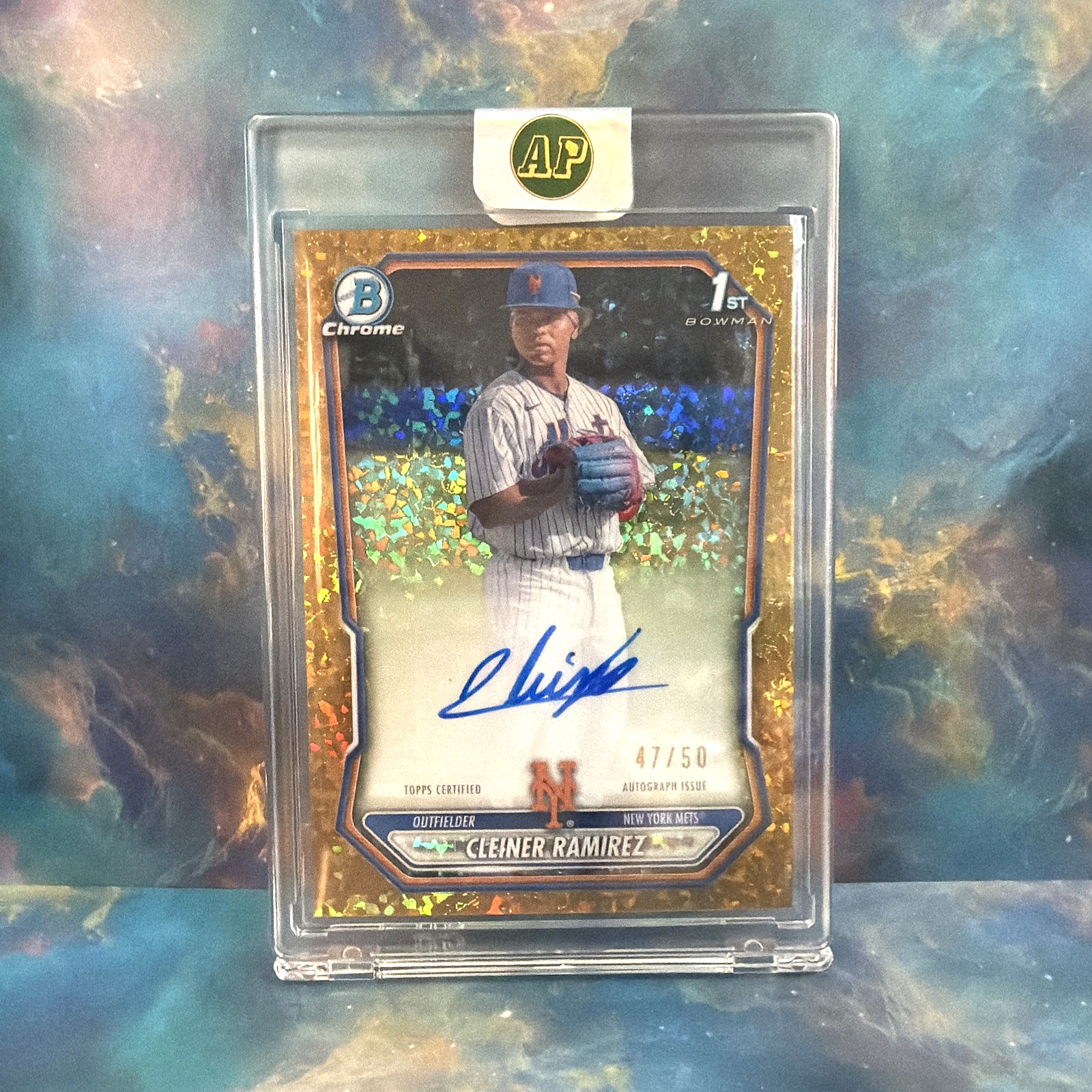 2026 Bowman Chrome💥Cleiner Ramirez💥1st Bowman Gold Mini Diamond  AUTO /50 METS