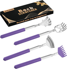 4 Pack Different Back Scratcher Portable Telescoping with Rubber Handles, Extend