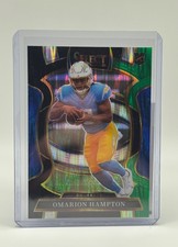 2025 Panini Select - Concourse Omarion Hampton #2 Black & Green Shock Prizm (RC)