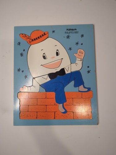 Vintage Playskool Humpty Dumpty Puzzle Wooden 185-22 - 12pc Children’s Toy