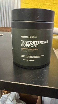 PRIMAL HERBS Testosterone Booster Support Vitamin D3 Zinc Magnesium 120 Tablets