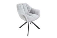 BüRostuhl Ohne Rollen In Grau Schwarz Aus Stoff Metall B: 65 Cm Retro Drehstuhl