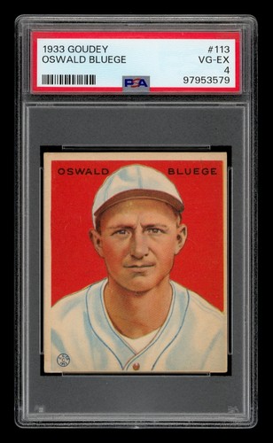 1933 Goudey Set-Break #113 Oswald Bluege PSA 4 VG-EX
