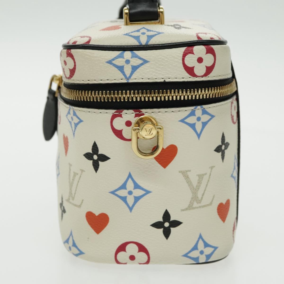 LOUIS VUITTON Monogram Game On Vanity PM Hand Bag White M57458 LV