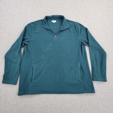Croft  Barrow Fleece 1/4 Zip Sweatshirt Mens XL Blue Pockets Pullover