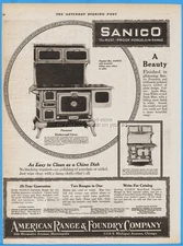 1920 American Range & Foundry Co Chicago IL Sanico Cast Iron Porcelain Stove Ad