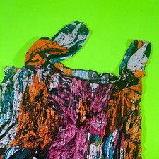 Walgreens XL Smocked Tank Dress Abstract Floral Print Orange Pink Blue Women