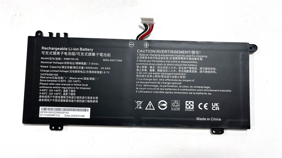 Bateria 4588105-2S para TOSHIBA Dynabook Satellite PRO C50-H-108 40071698 6000mAh - Imagem 2 de 4