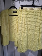 Giovanna Collection 3-piece Ruffled Yellow Flowy Church Skirt Suit 16