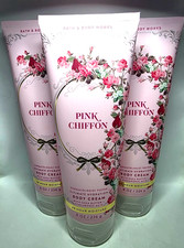 BATH AND BODY WORKS PINK CHIFFON BODY CREAM 8 OZ EACH 3 PIECES