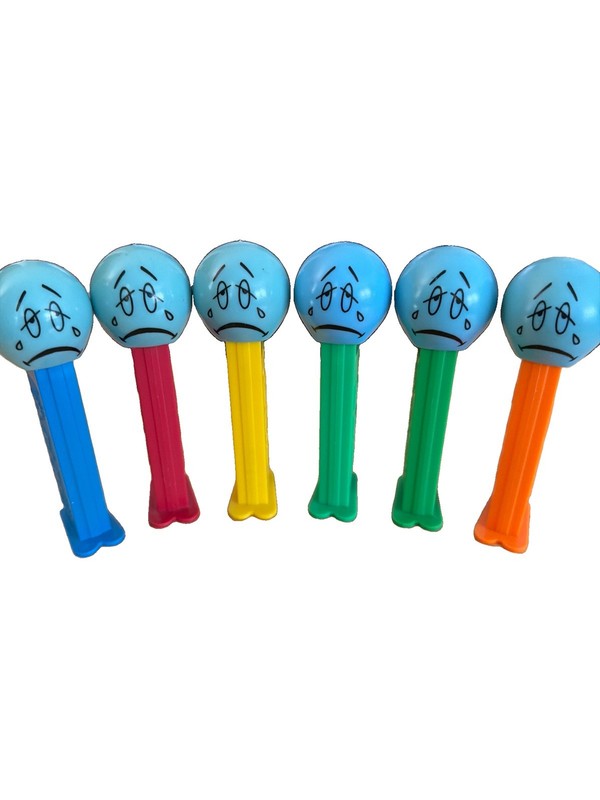 Vintage PEZ dispenser  Funky Faces  Lot of 6; Crying Face - Slovenia ,Hungary