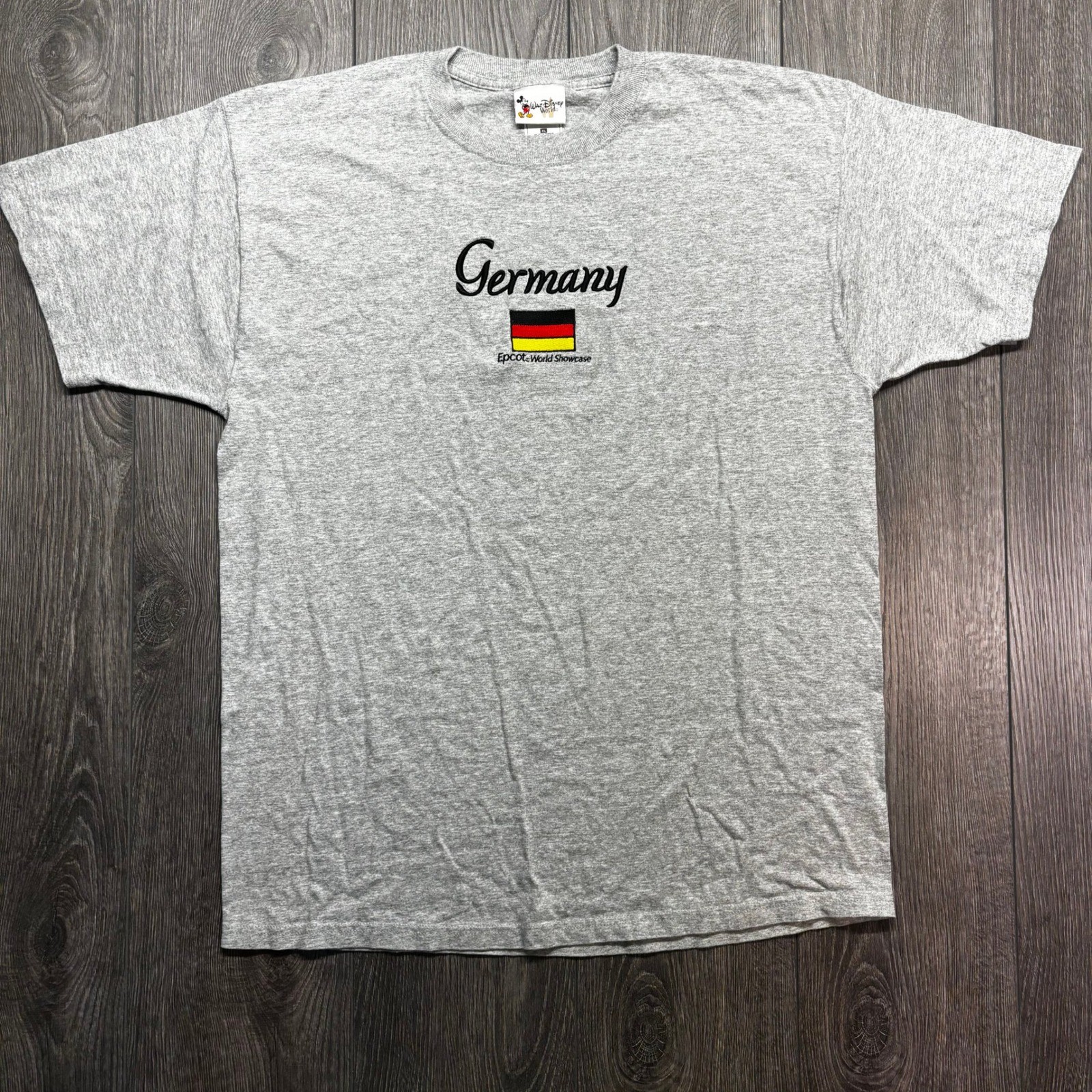 Vintage Walt Disney World Epcot Germany T-Shirt Mens XL Gray World Showcase