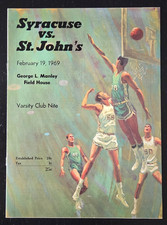 1969 SYRACUSE ORANGEMEN BASKETBALL PROGRAM v. ST. JOHN'S REDMEN BILLY PAULTZ