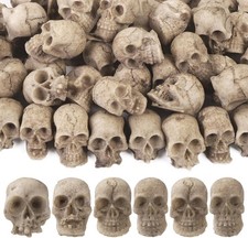 20 Halloween Mini Skull Heads Ornament Figurines Skeleton Party Decor Garden US