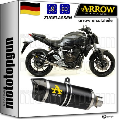 auspuff zugelassen schwarz c thunder arrow fur yamaha mt07 mt-07 2016 16 2017 17