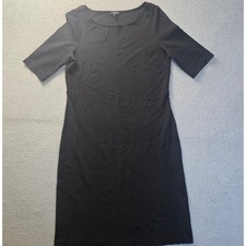 Talbots Office Dress Womens 10 Black Short Sleeve Sheath Career Workwear Knit