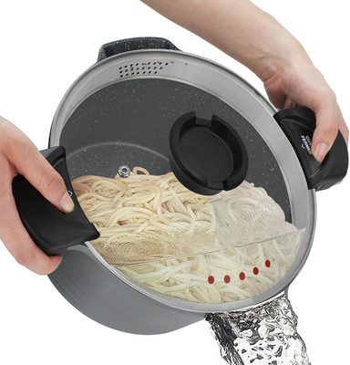 8.5QT Pasta Pot with Strainer Lid, 11'' Cast Aluminum Nonstick Multipurpose Stoc