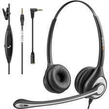 Headset Wired Computer Headset with Microphone   Noise Cancelling 3.5mm/2.5mm...