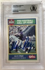 1990 SWELL GREATS Alan Page #145 AUTHENTIC AUTOGRAPH Beckett