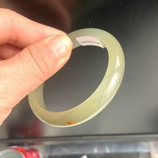 Certified Gray 54.5mm %100 Natural A Jade Hotan Jade Bangle Bracelet 2486