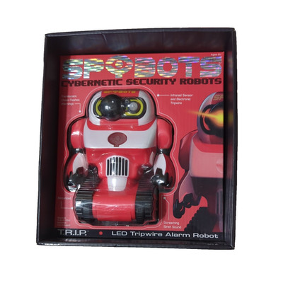 SPYBOTS Cybernetic Security Robots T.R.I.P. LED Tripwire Alarm Robot - Red