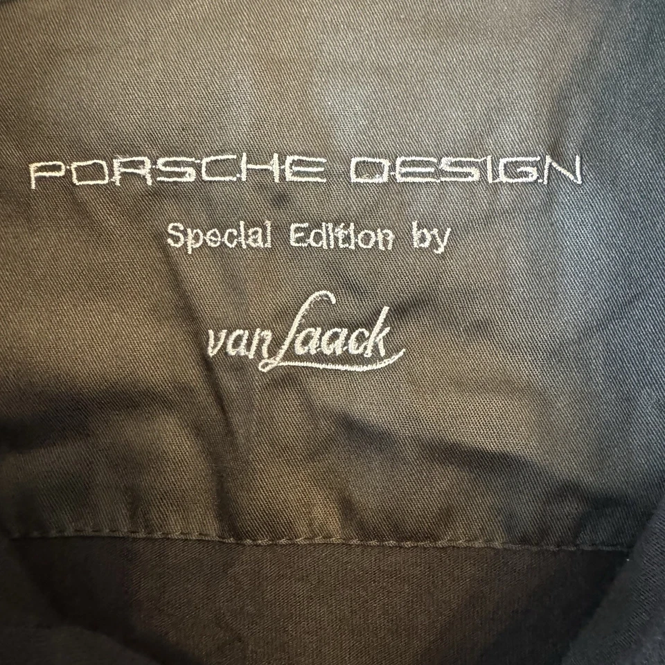 Camisa Lufthansa Porsche Design Para Hombres Edición Especial Van Laack Henley Negra Grande Foto 4 de 4