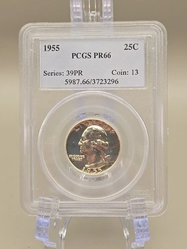 1955 Silver Proof Washington Quarter 25c PCGS PR66