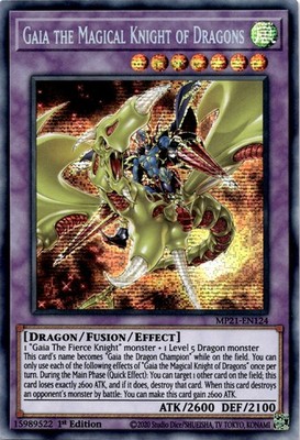 Gaia the Magical Knight of Dragons Prismatic Secret Rare 2021 MP21-EN124