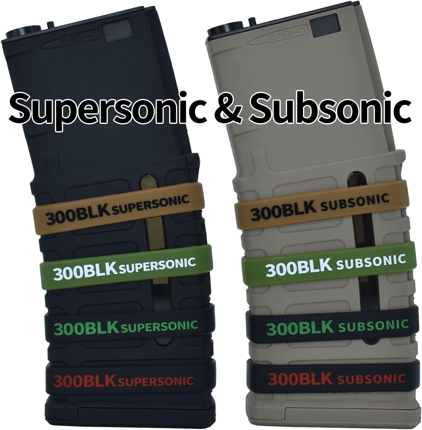 12 Pack  300 BLK Subsonic Magazine Marking Bands .300 Blackout Subsonic Magazine