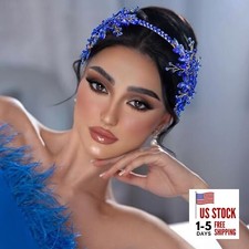 Wedding Hair Pieces for Brides, Bridal Headband, Handcrafted Tiaras for Blue