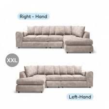 XXL ALASKA L SHAPE CORNER SOFA SET  4 5 SEATER FURNITURE SETTEE SUITE POUFFE 3+2