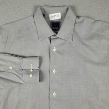 David Donahue Shirt Mens Size 16.5 Gray Dress Button Up Long Sleeve