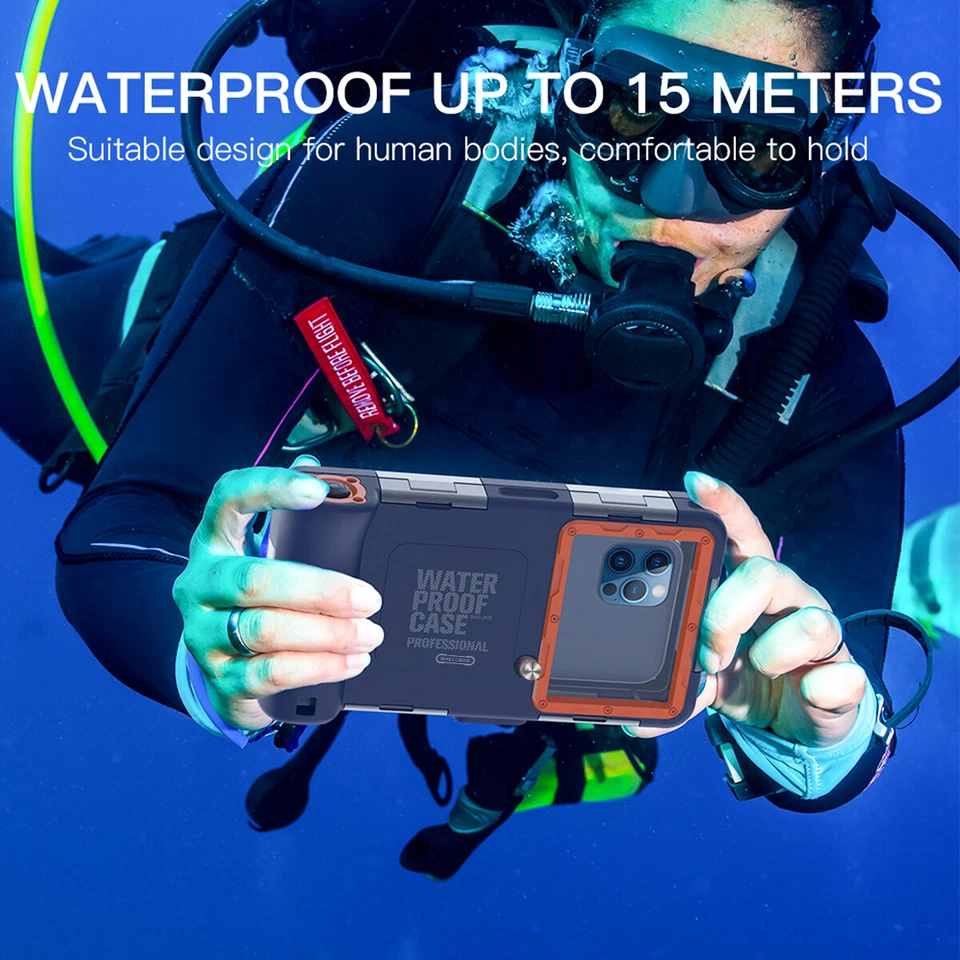 Professional Diving Waterproof Case Cover for iPhone 13 12 11 Pro Max Samsung LG - Image 3 of 4