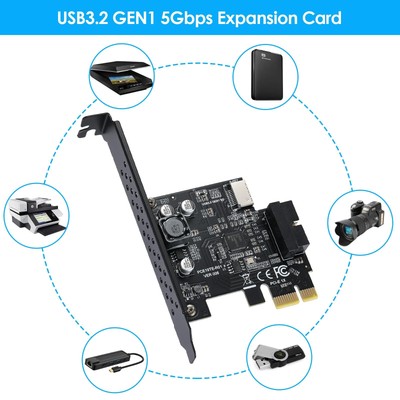 Carte PCI Express USB 3.0 7 Ports 5Gbps - FARBOKO Pour PC De Bureau, Windows/Mac