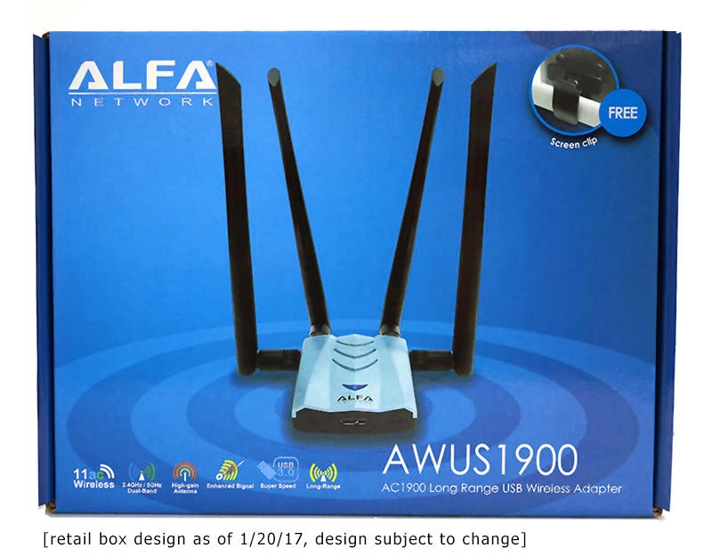 Alfa AWUS1900 802.11ac 1900 Mbps Dual band 2.4/5 Ghz Wi-Fi USB Adapter AC1900 - Image 4 of 4