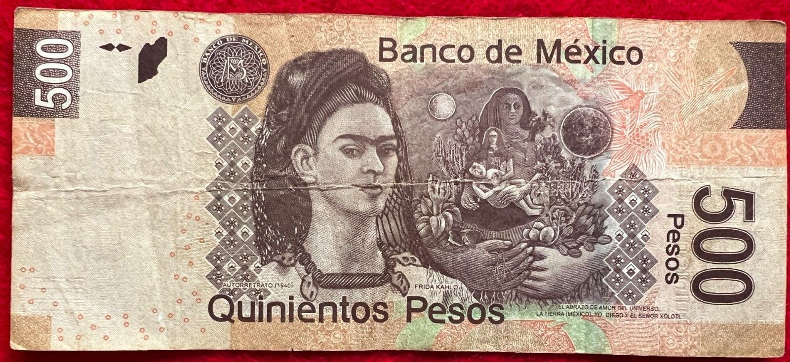 2014 Mexico 500 Pesos Banknote Diego Rivera FRIDA SERIE AP Prefix W SN ...